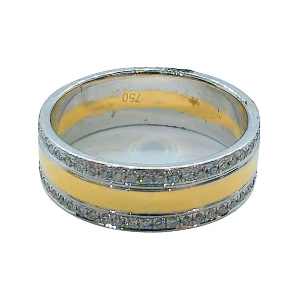 Tone Tone Diamond Wedding Band Image 2 Joint Venture Jewelry Cary, NC