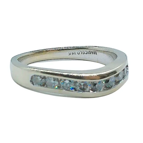 Curved Diamond Wedding Band Image 2 Joint Venture Jewelry Cary, NC