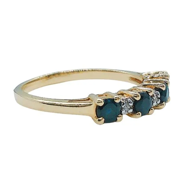 Sapphire and Diamond Wedding Band Image 2 Joint Venture Jewelry Cary, NC
