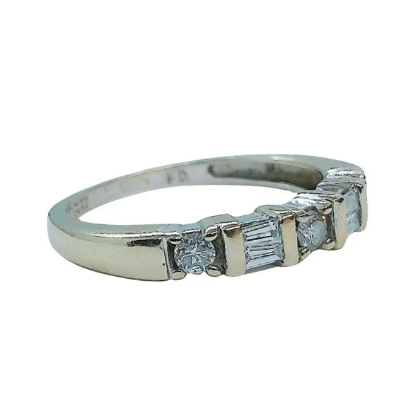 Round and Baguette Cut Diamond Wedding Band Image 2 Joint Venture Jewelry Cary, NC