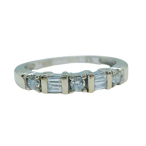 Round and Baguette Cut Diamond Wedding Band Joint Venture Jewelry Cary, NC