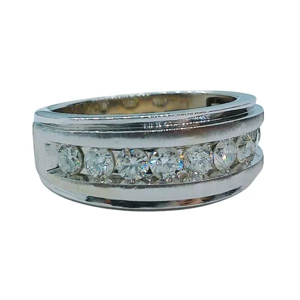 Wide Diamond Wedding Band Image 2 Joint Venture Jewelry Cary, NC