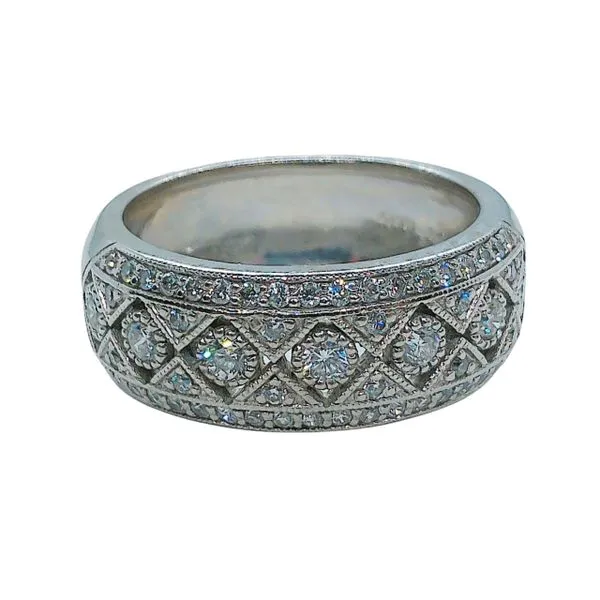 Wide Pave Diamond Wedding Band Joint Venture Jewelry Cary, NC