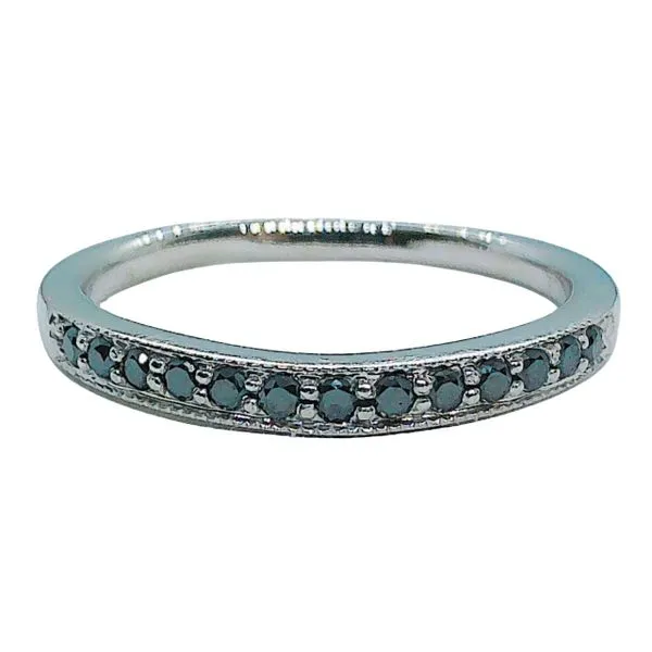 Curved Black Diamond Wedding Band Joint Venture Jewelry Cary, NC