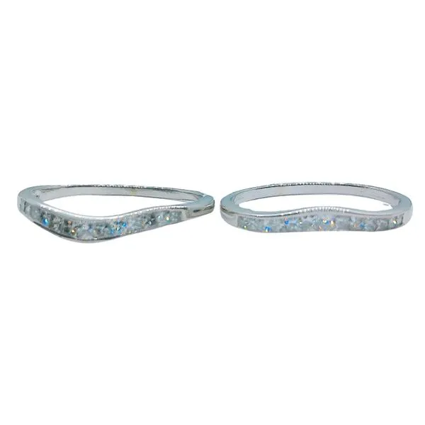 Set of Two Curved Diamond Wedding Bands Image 3 Joint Venture Jewelry Cary, NC