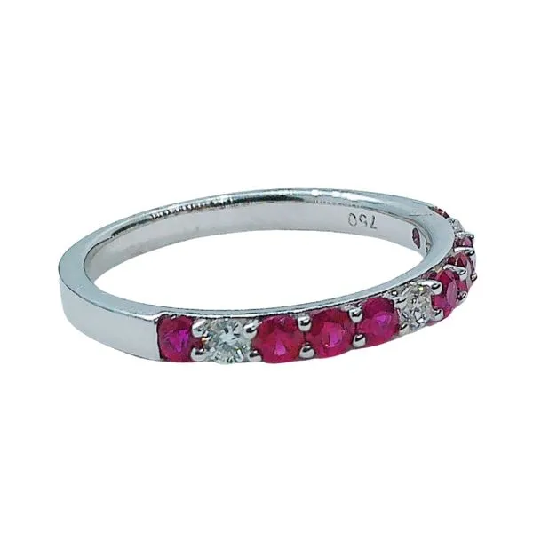 Ruby and Diamond Wedding Band Image 2 Joint Venture Jewelry Cary, NC