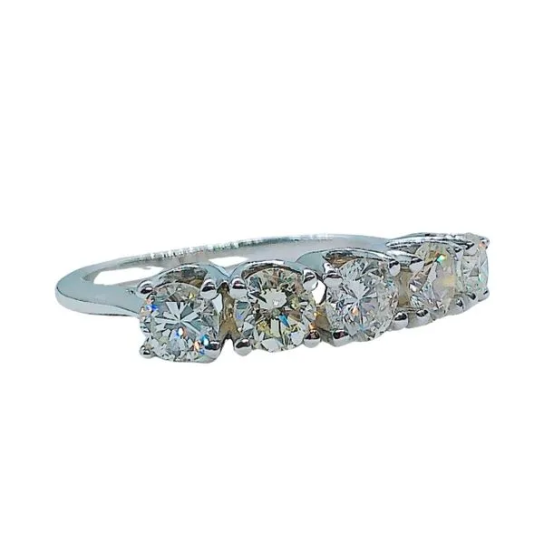 Five Stone Diamond Wedding Band Image 2 Joint Venture Jewelry Cary, NC