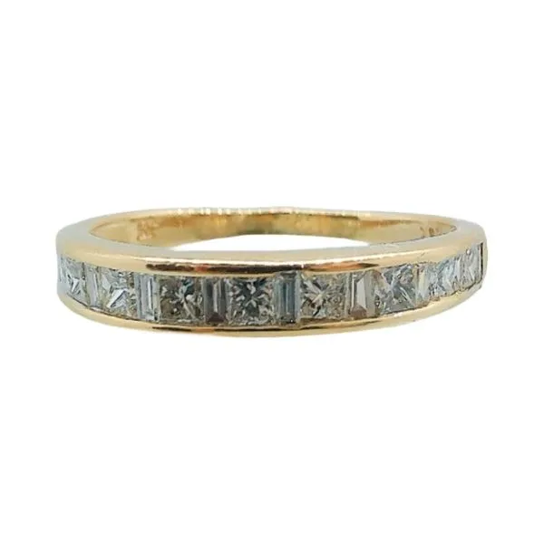 14k Yellow Gold 1.38 CT Diamond Wedding Band with Princess & Baguette Cuts Joint Venture Jewelry Cary, NC