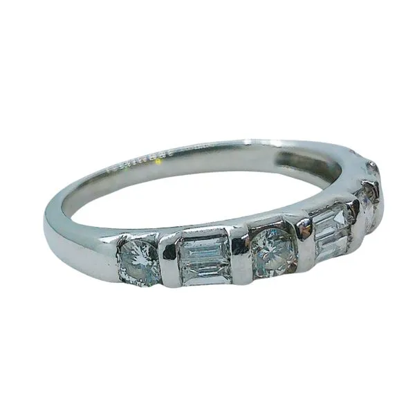Round and Baguette Cut Diamond Wedding Band Image 2 Joint Venture Jewelry Cary, NC