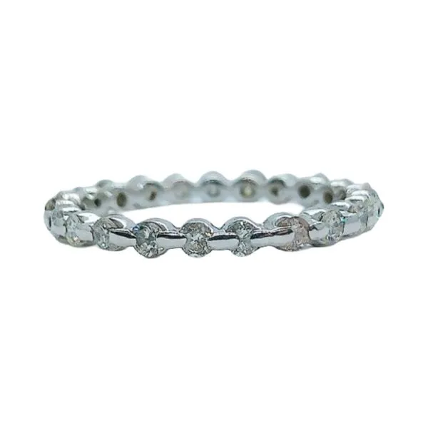 14K White Gold 0.69 CTW Diamond Eternity Wedding Band Joint Venture Jewelry Cary, NC