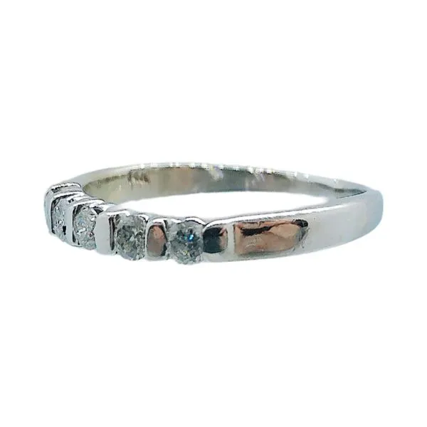 14K White Gold 5-Stone Diamond Wedding Band 0.25 CTW Image 2 Joint Venture Jewelry Cary, NC