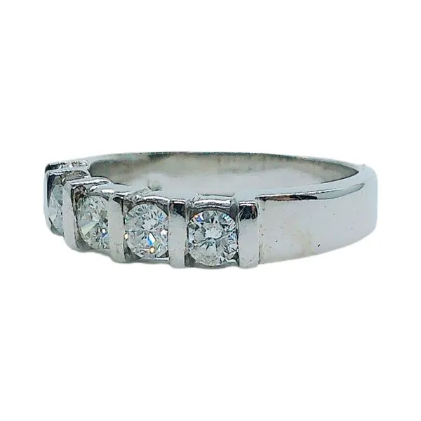 14k White Gold Diamond Band Ring with Vertical Bar Design – 0.50 CTW Image 2 Joint Venture Jewelry Cary, NC
