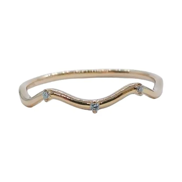 18K Rose Gold Diamond Zig-Zag Band – Estate Stacking Ring Joint Venture Jewelry Cary, NC