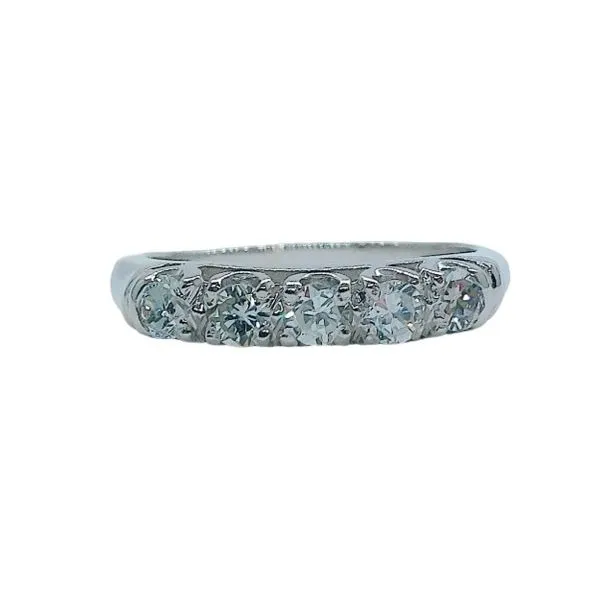Platinum 0.40 CTW Five-Stone Diamond Wedding Band Joint Venture Jewelry Cary, NC