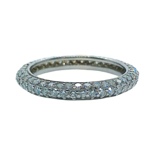 14K White Gold Pavé Diamond Eternity Wedding Band – Size 6 Joint Venture Jewelry Cary, NC