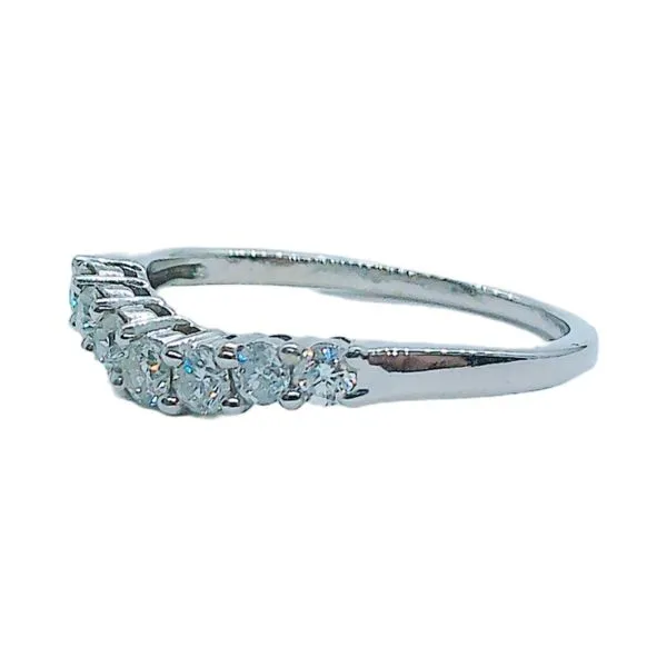 14K White Gold 0.42 CTW Curved Diamond Band Image 2 Joint Venture Jewelry Cary, NC