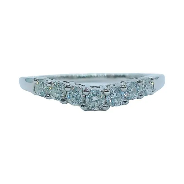 14K White Gold 0.42 CTW Curved Diamond Band Joint Venture Jewelry Cary, NC