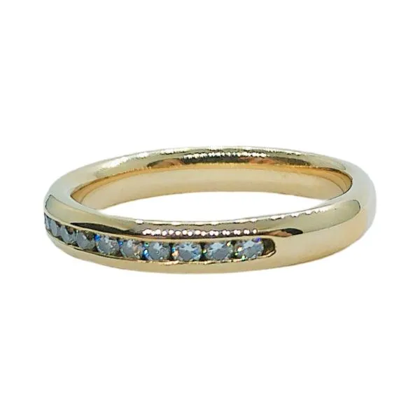 14K Yellow Gold Channel Set Diamond Wedding Band Image 2 Joint Venture Jewelry Cary, NC