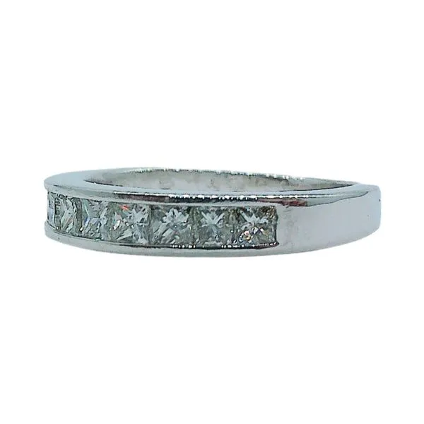 14K White Gold 0.72ctw Princess Cut Diamond Channel Set Wedding Band Image 2 Joint Venture Jewelry Cary, NC