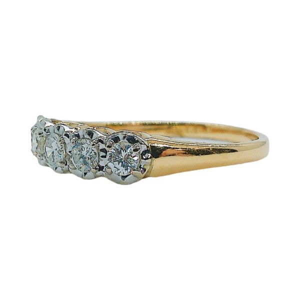 14K Yellow & White Gold 5 Stone Diamond Band 0.35ctw Image 2 Joint Venture Jewelry Cary, NC