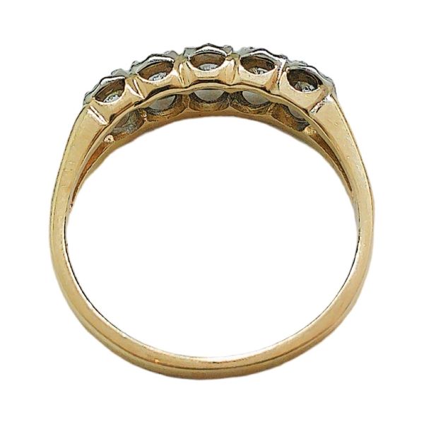 14K Yellow & White Gold 5 Stone Diamond Band 0.35ctw Image 3 Joint Venture Jewelry Cary, NC