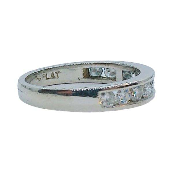 Platinum Channel Set Estate Diamond Wedding Band Image 2 Joint Venture Jewelry Cary, NC