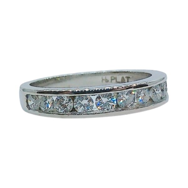 Platinum Channel Set Estate Diamond Wedding Band Joint Venture Jewelry Cary, NC