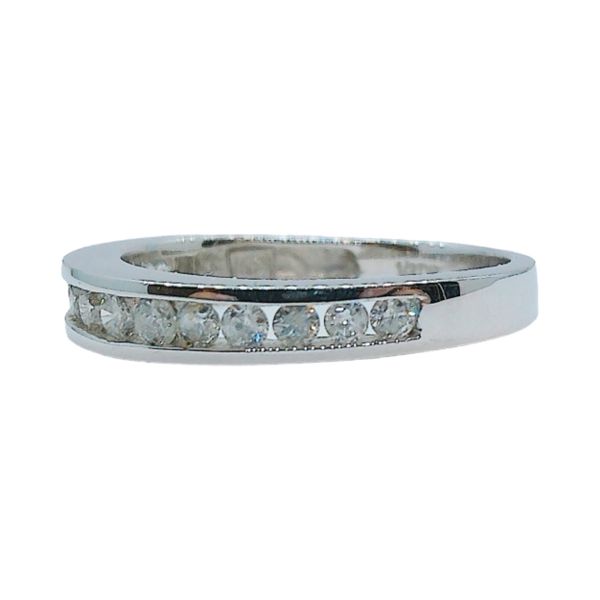 10K White Gold 0.55ctw Channel Set Diamond Estate Wedding Band Image 2 Joint Venture Jewelry Cary, NC