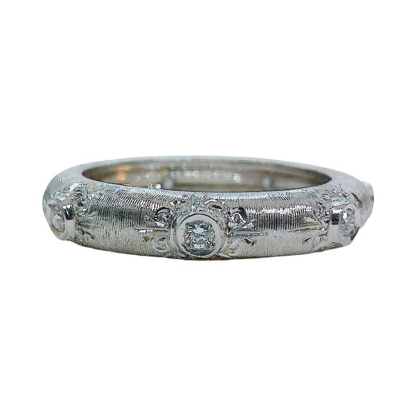 18k White Gold Diamond Estate Wedding Band Joint Venture Jewelry Cary, NC