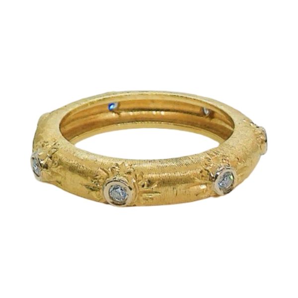 18k Yellow Gold Diamond Estate Wedding Band Image 2 Joint Venture Jewelry Cary, NC