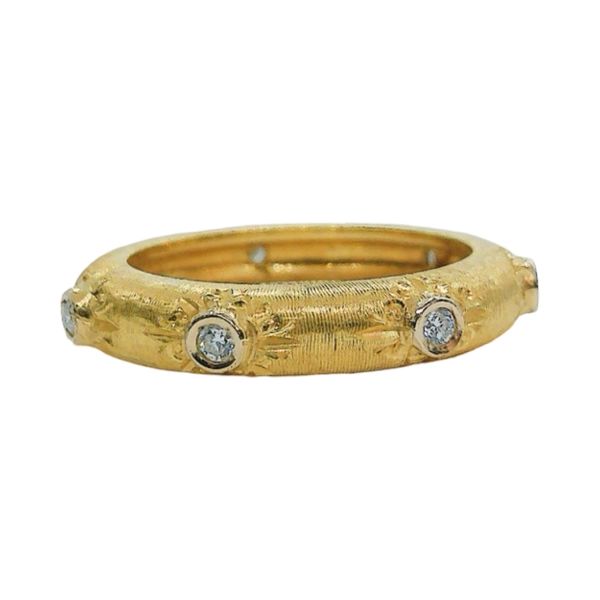 18k Yellow Gold Diamond Estate Wedding Band Joint Venture Jewelry Cary, NC