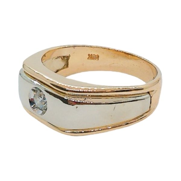 14K Two-Tone Gold 0.30 Carat Diamond Estate Wedding Band Image 2 Joint Venture Jewelry Cary, NC