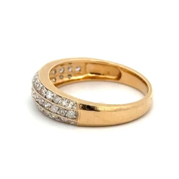 Estate 14K Yellow Gold 0.40 CTW Diamond Pavé Milgrain Band Ring Image 2 Joint Venture Jewelry Cary, NC