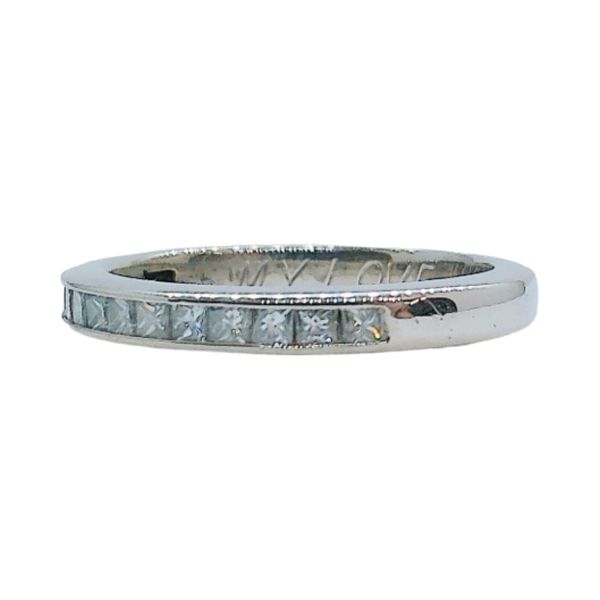 18K White Gold 0.50 CTW Princess Cut Diamond Channel-Set Wedding Band Image 2 Joint Venture Jewelry Cary, NC