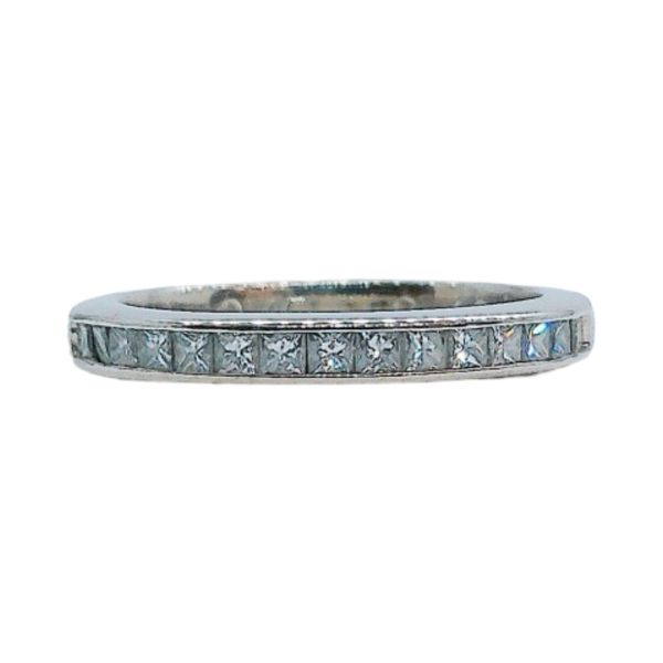 18K White Gold 0.50 CTW Princess Cut Diamond Channel-Set Wedding Band Joint Venture Jewelry Cary, NC