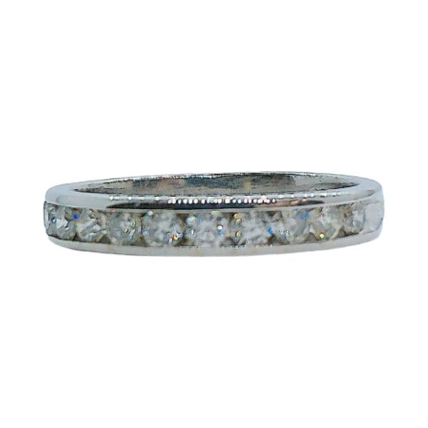 14K White Gold Channel Set Diamond Estate Wedding Band Joint Venture Jewelry Cary, NC