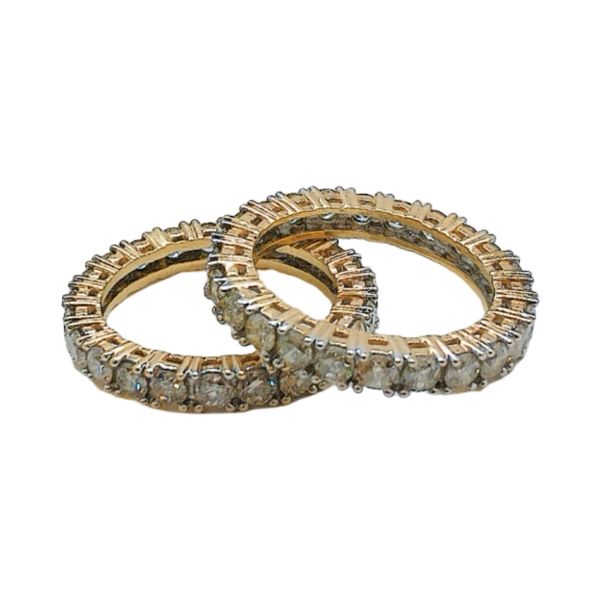 14K Yellow Gold 4.00ctw Diamond Eternity Band Set Image 2 Joint Venture Jewelry Cary, NC