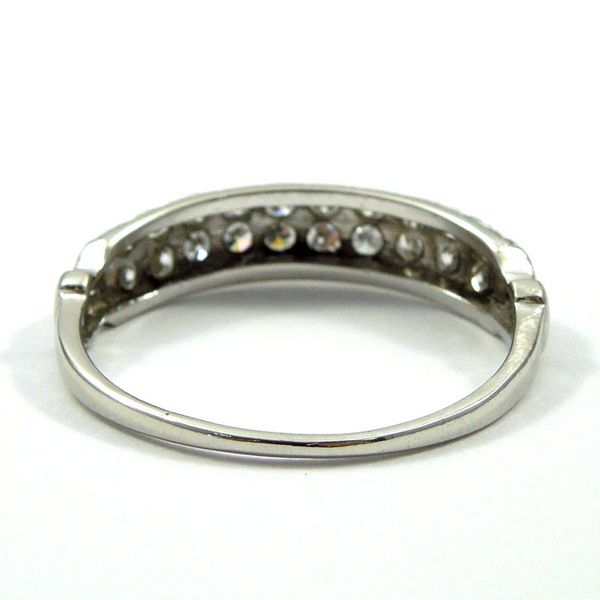 Platinum Vintage Diamond Wedding Band Image 3 Joint Venture Jewelry Cary, NC