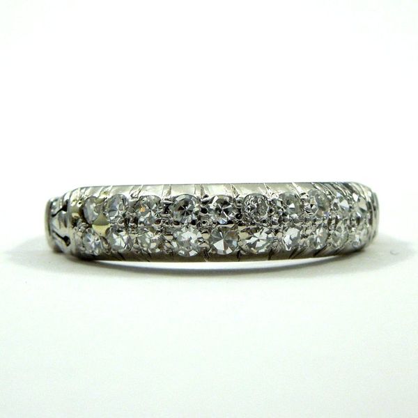 Platinum Vintage Diamond Wedding Band Joint Venture Jewelry Cary, NC