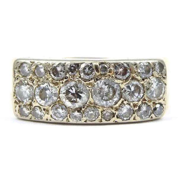 Wide Diamond Cluster Band Joint Venture Jewelry Cary, NC