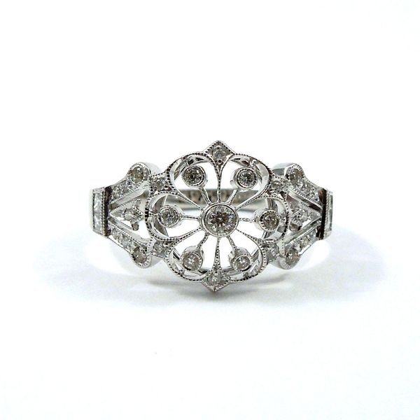 Vintage Inspired Diamond Snowflake Ring Joint Venture Jewelry Cary, NC