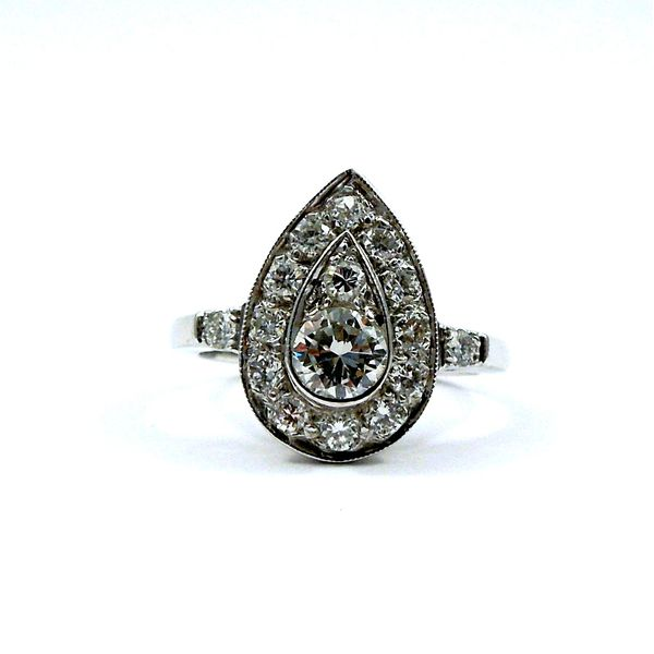Pear Shaped Halo Diamond Fashion Ring Joint Venture Jewelry Cary, NC