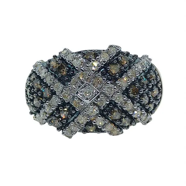 Black and Colorless Diamond Fashion Ring Joint Venture Jewelry Cary, NC