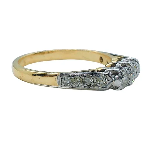 Vintage Mine Cut Three Stone Ring Image 2 Joint Venture Jewelry Cary, NC