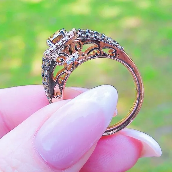 Brown/White Diamond Halo LeVian Ring Image 4 Joint Venture Jewelry Cary, NC