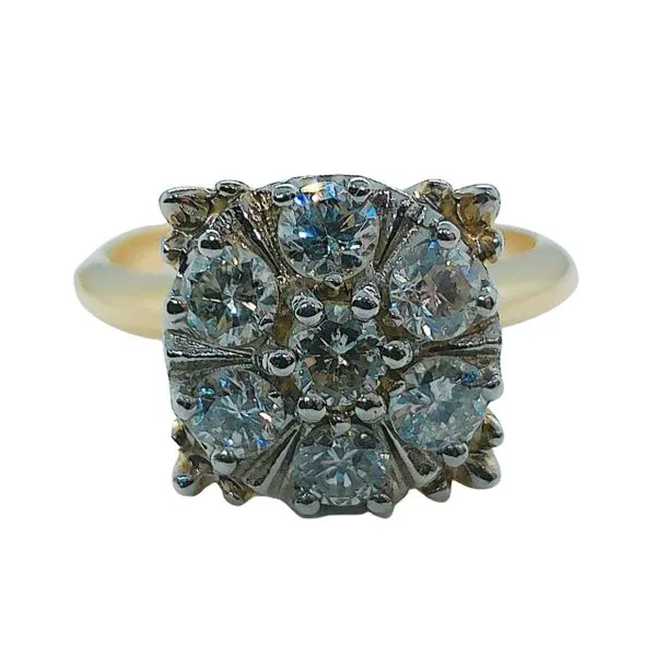 Square Diamond Cluster Ring Joint Venture Jewelry Cary, NC