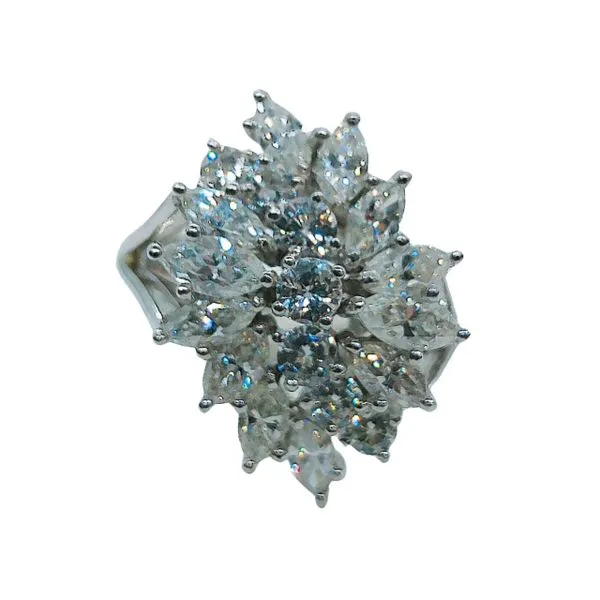 Marquise and Round Diamond Cluster Ring Joint Venture Jewelry Cary, NC