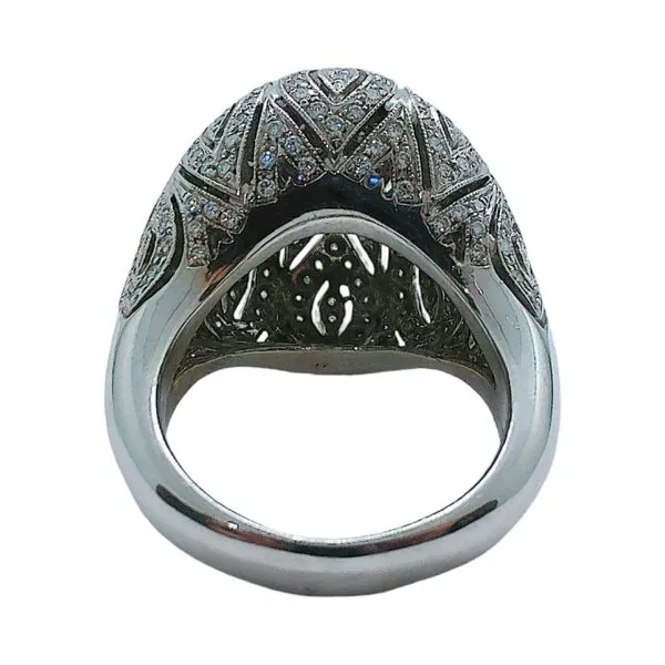 18K White Gold Estate Pavé Diamond Domed Ring Image 3 Joint Venture Jewelry Cary, NC