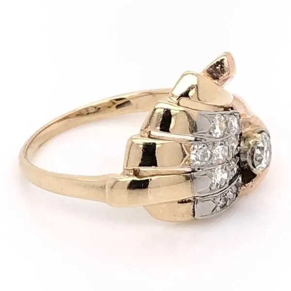 14k Yellow Gold Retro Estate Diamond Spray Ring – 0.52 CTW Image 3 Joint Venture Jewelry Cary, NC