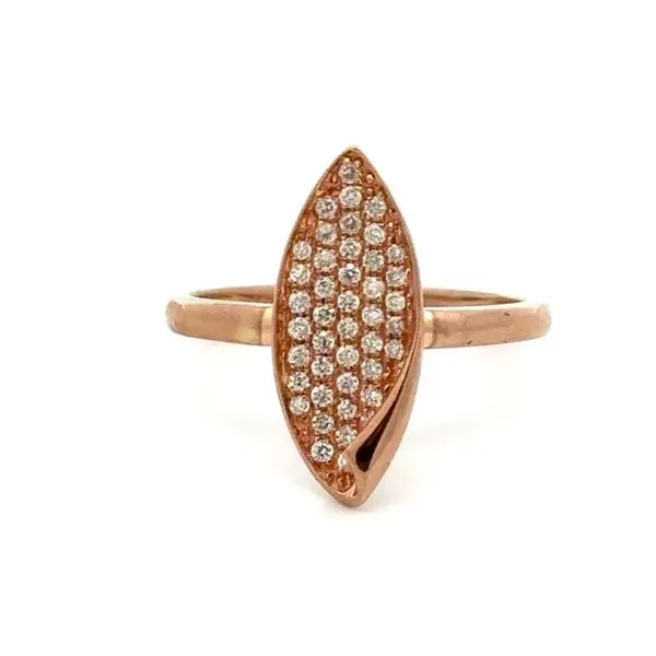 14K Rose Gold Marquise-Shaped Pave Diamond Bella Ring Joint Venture Jewelry Cary, NC